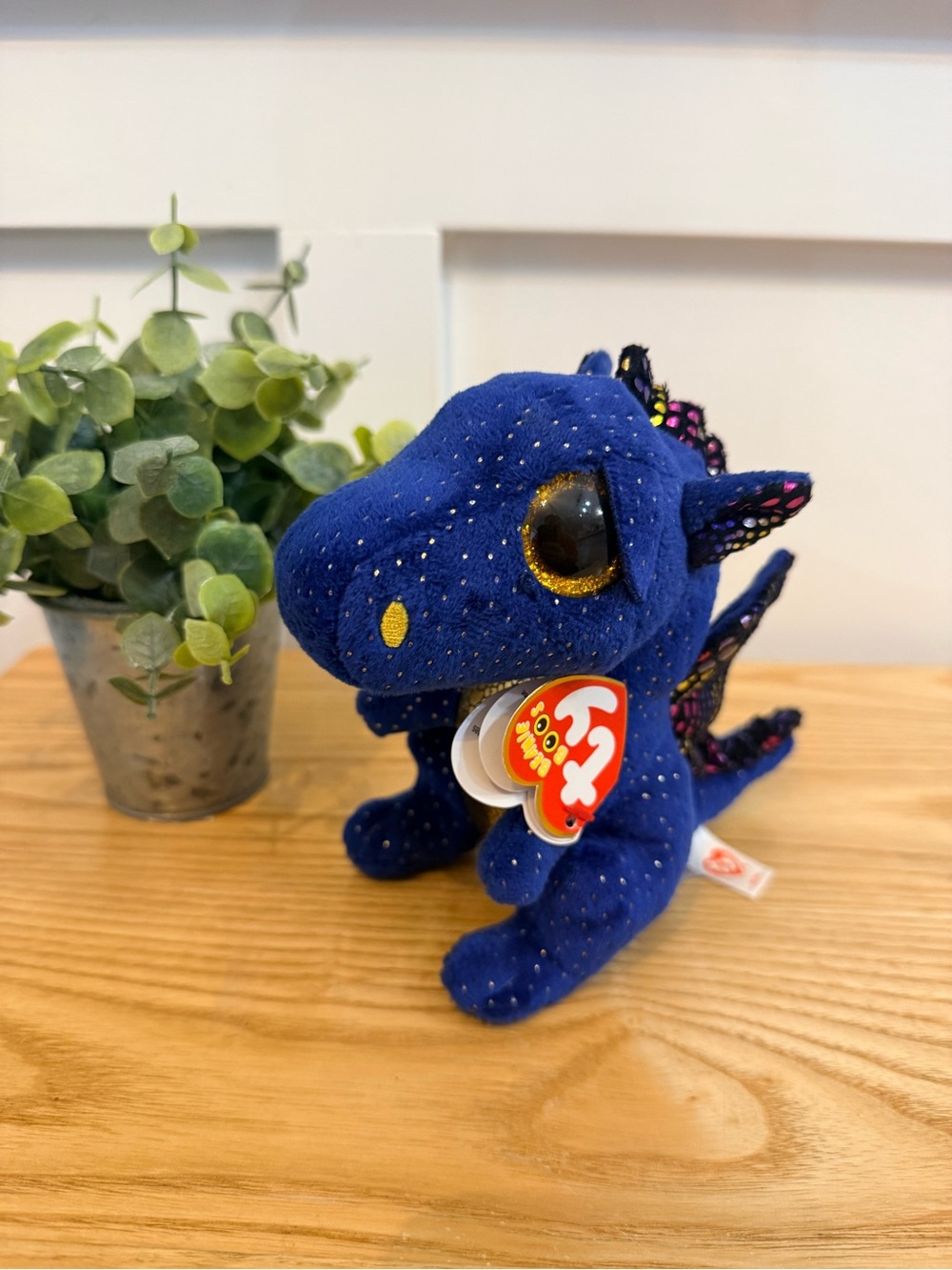 🌿10/$25 • TY Beanie Boos 6” Saffire Blue Gold Dragon Plush